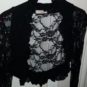 Black sheer over blouse, brand new, never worn